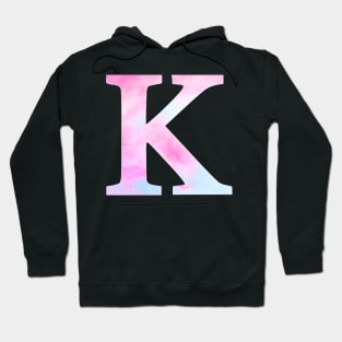 The Letter K Blue and Pink Design Hoodie